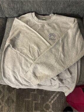 PAWZ Light Heather Gray Crewneck Sweatshirt with Paw Logo
